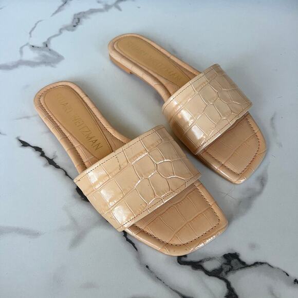 Stuart Weitzman Summer Slide Sandal in Mango Size 7.5 - Picture 2 of 8